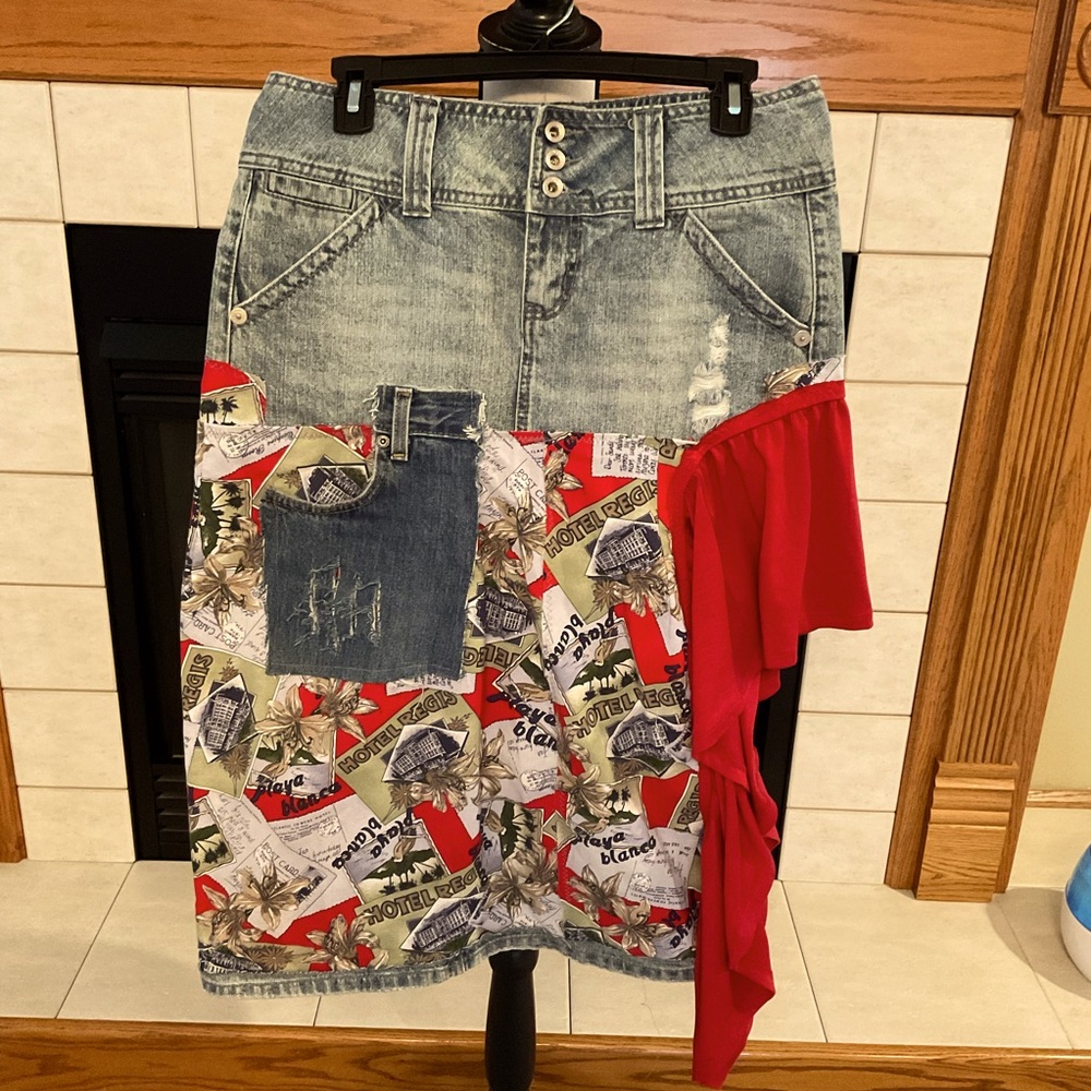 Hint Upcycled One-Of-A-Kind Jean Skirt, Women’s 31” Waist
